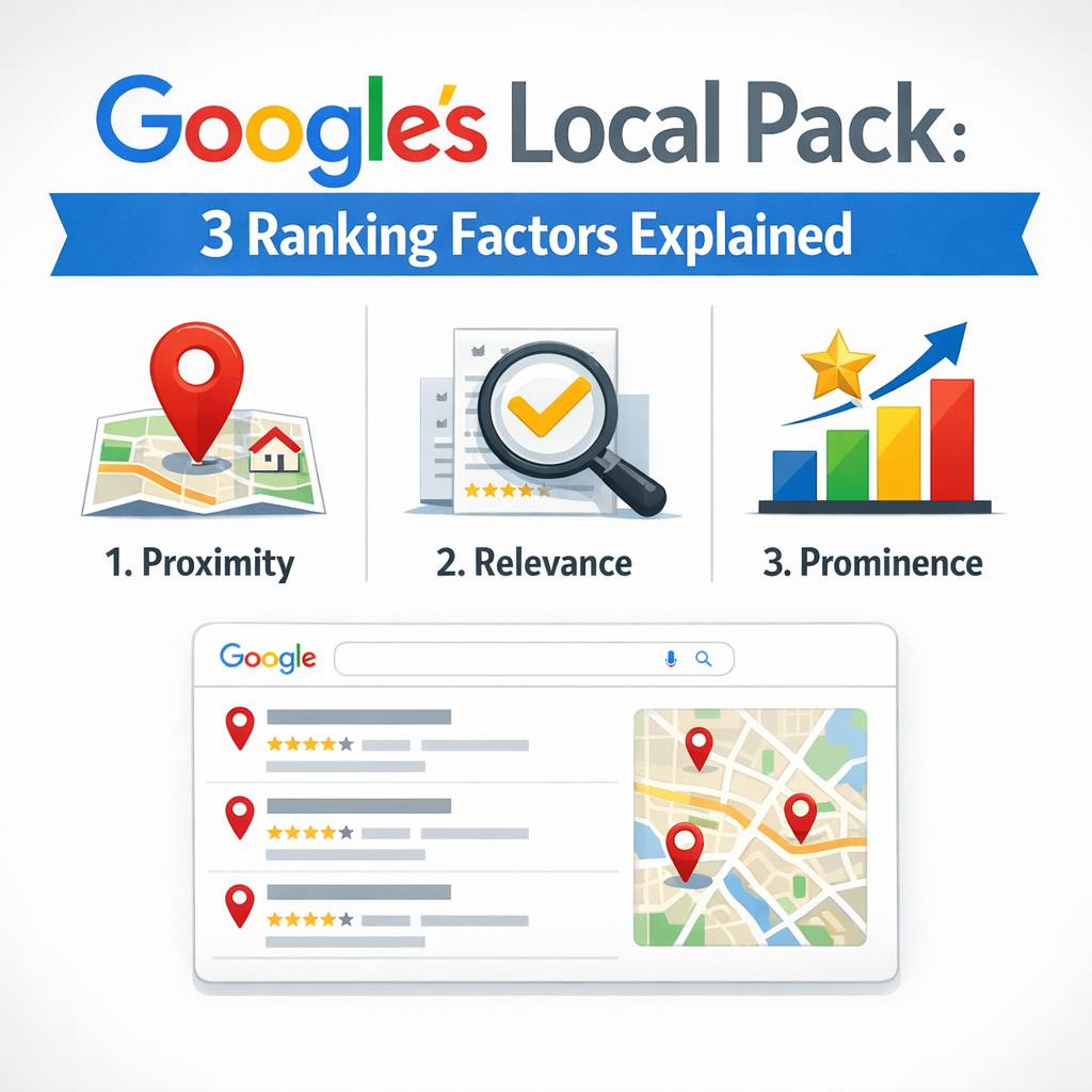Google's Local Pack: 3 Ranking Factors Explained