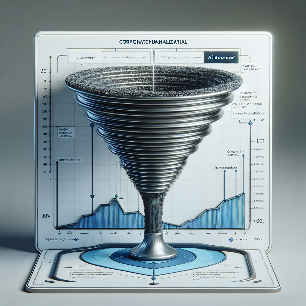 A funnel visualization showing where informational content satisfaction collapse occurs — traffic entering at the top of the funnel, with a visual "drain" at the mid-point where satisfied users exit before reaching any conversion stage, annotated with the AI Overview interception layer
