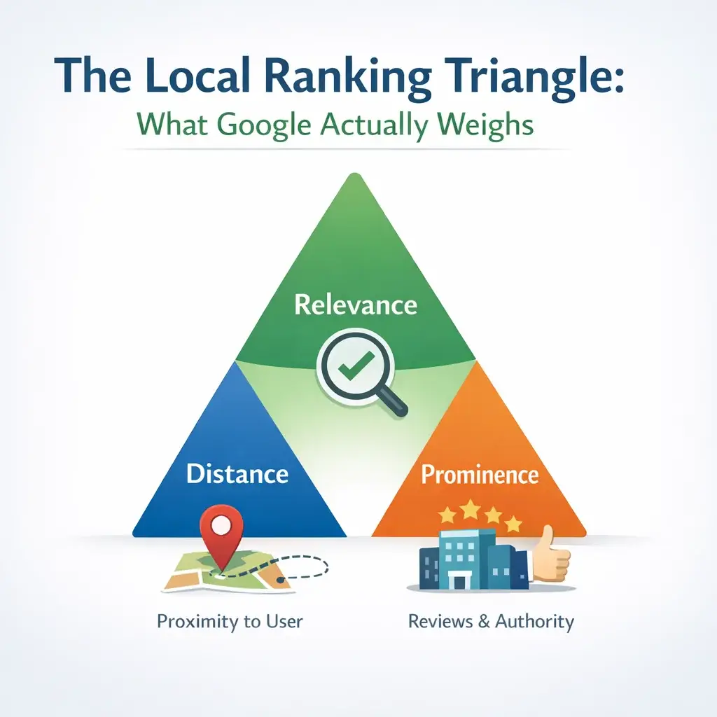 The Local Ranking Triangle: What Google Actually Weighs