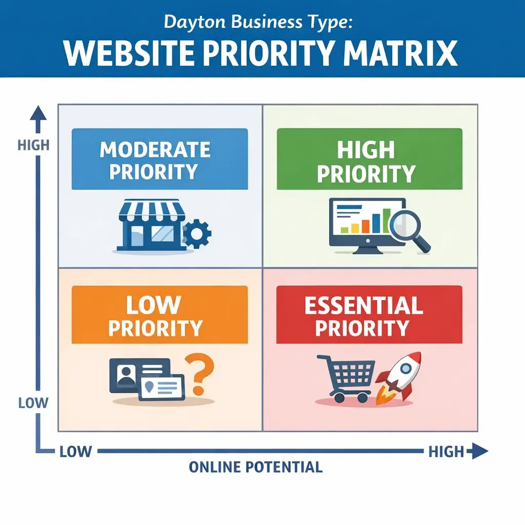 Dayton Business Type: Website Priority Matrix