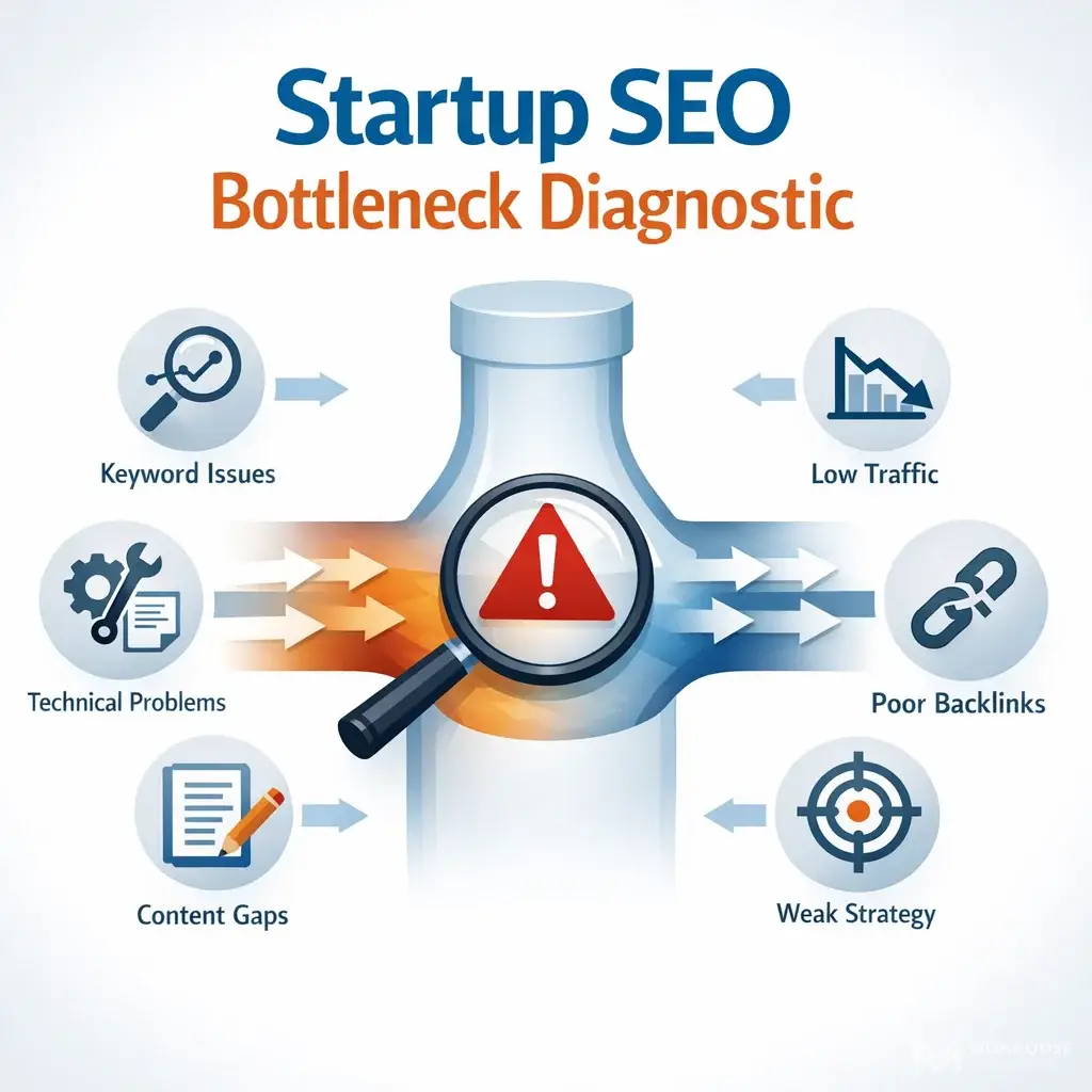 Illustration: Startup SEO Bottleneck Diagnostic